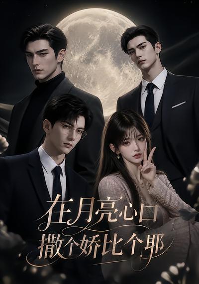 在月亮心口撒个娇比个耶